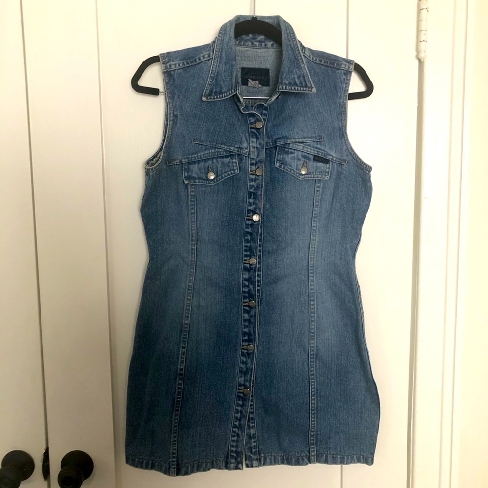 Girbaud vintage denim button-up mini dress